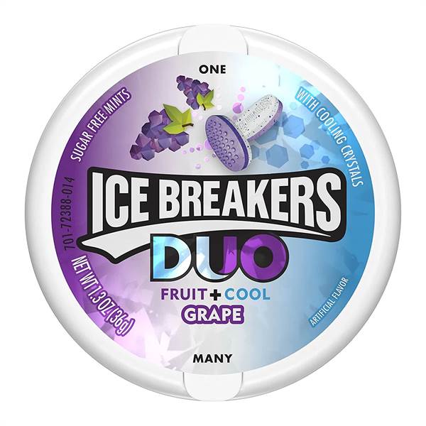 Ice Breakers Duo Fruit, Cool Mint+Grape Imported
